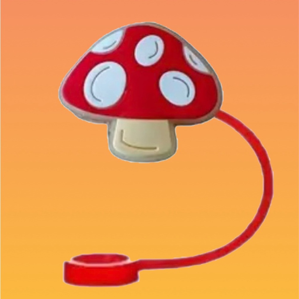 Mushroom Straw Topper, GLOWS IN DARK, Fits 10mm straw, New